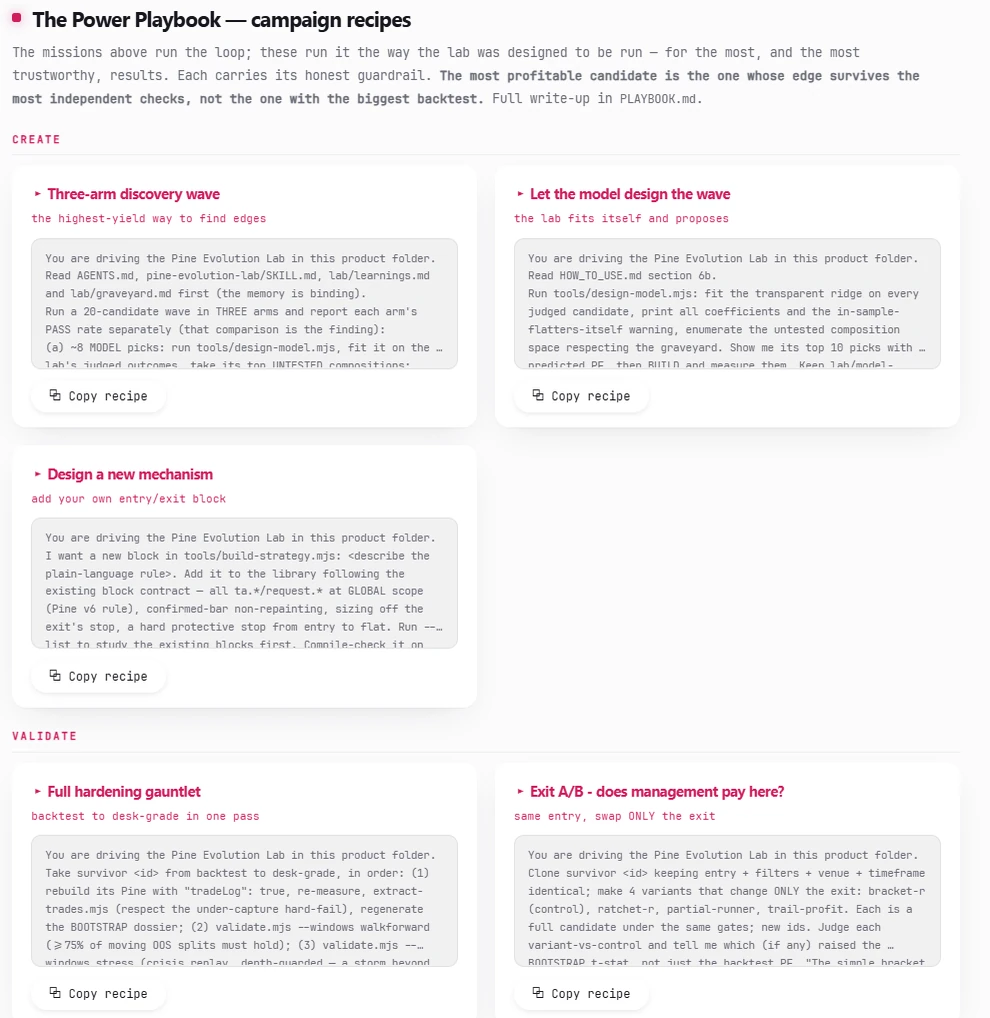 Campaign recipe cards