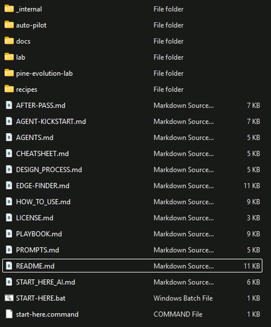 The Pine Evolution Lab kit folder you unzip