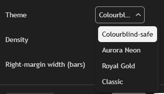 The theme menu — four looks
